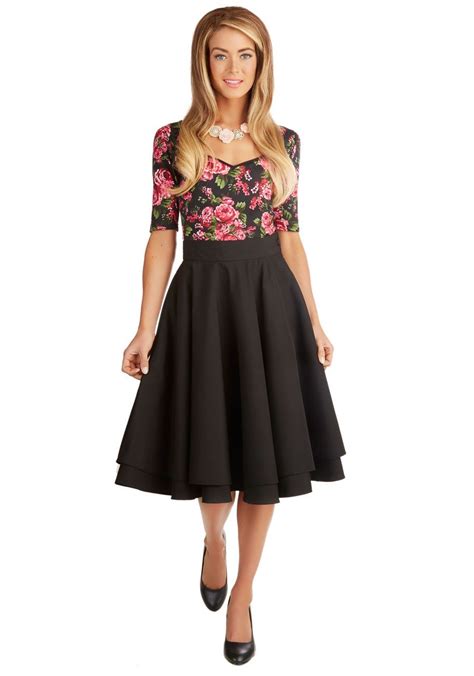 Essential Elegance Skirt In Black Modcloth Unique Skirts Retro