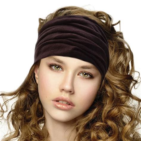 Elastic Wide Turban Headbands For Women Cotton Bandana Headband Head