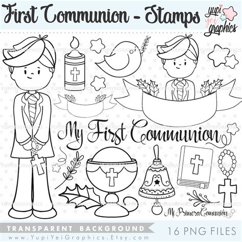First Communion Stamps First Communion Boy Commercial Use Boy Stamps