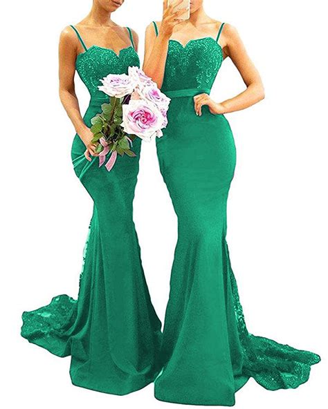 Womens Sexy Sweetheart Straps Mermaid Bridesmaid Dresses 2019 Lace Off