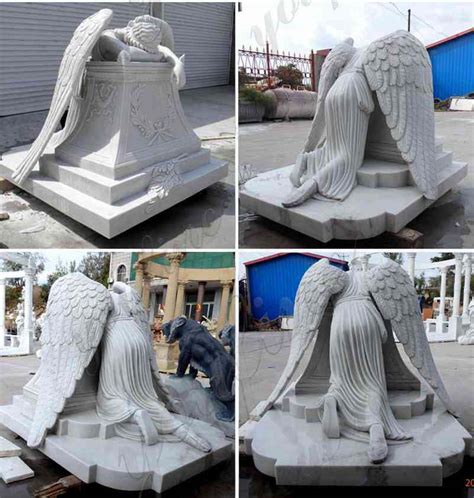 Life Size White Weeping Angel Marble Monument For Sale Mokk 112 Youfine Sculpture