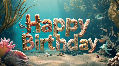 Happy Birthday Coral Reef Birthday Greeting Sea Theme Underwater Birthday Message Ocean