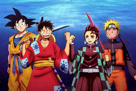 Ichigo Goku Y Naruto Y Luffy In 2021 Anime Crossover