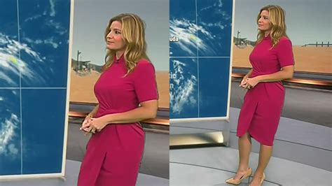 Jen Carfagno The Weather Channel 091621 Red Dress Profile View