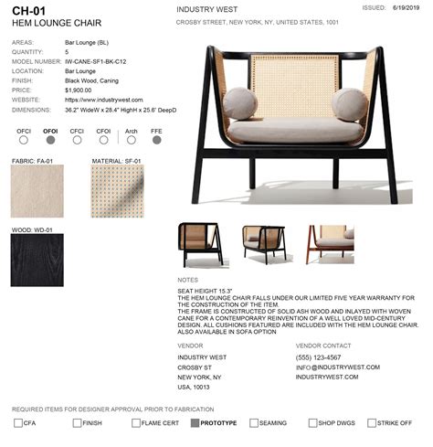 Furniture Specification Sheet Template Furniture Designs