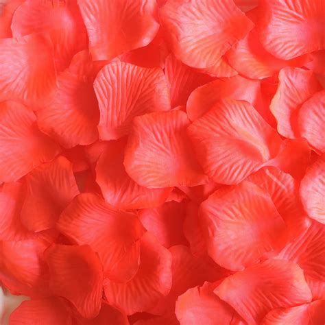 Coral Rose Petals Artificial Flower Silk Petal For Wedding