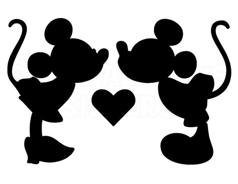 Silhouette Of Mickey And Minnie For Champagne Glasses Disney Designs
