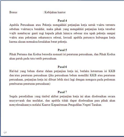 Berikut contoh kontrak kerja : Draft Kontrak Kerja Proyek IT | Big Swamp