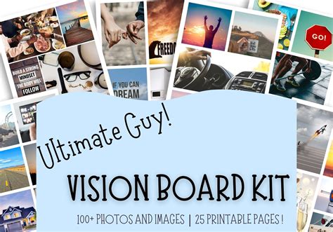 Vision Board Kit For Men Vision Board Printable Vision Board Etsy