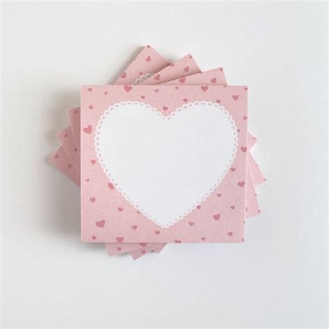 Heart Sticky Notes Post It Notes Cute Illustration Etsy