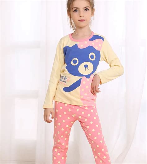 Buy Cartoon Printed Children Girls Pajamas Sets 2 Pcs
