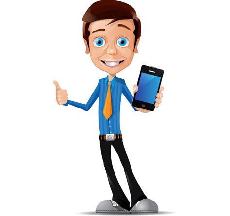 Businessman With A Phone Vector Vector Characters