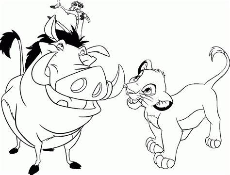 Pumbaa And Timon Coloring Page
