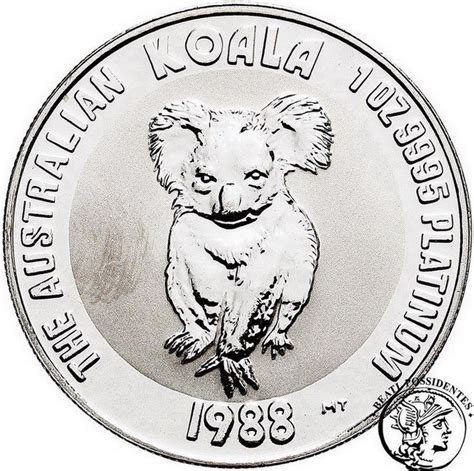 Australia 100 Dolarów Elżbieta Ii 1988 1 Oz Pt Platyna St 1 1