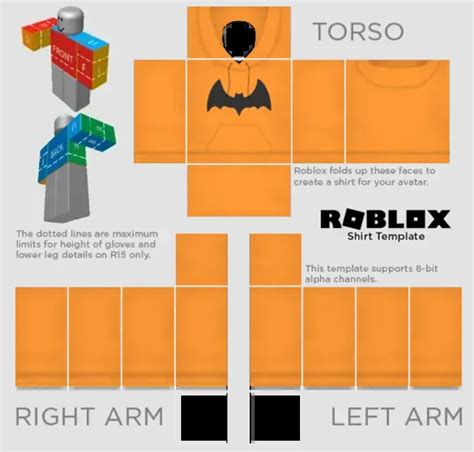 Roblox Bat Orange Hoodie Design Template Pixlr