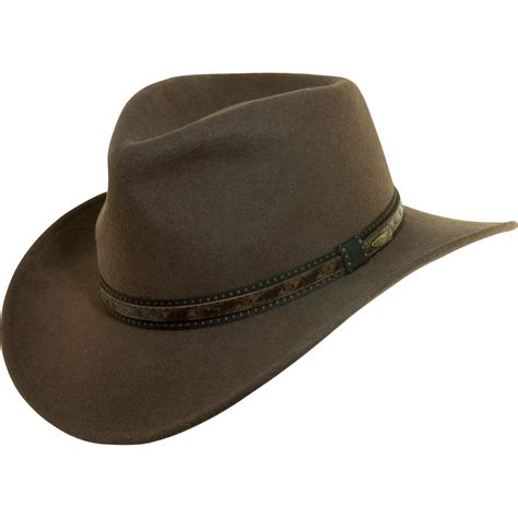 Mens Dorfman Pacific Woolfelt Outback Hat Khaki Large Model