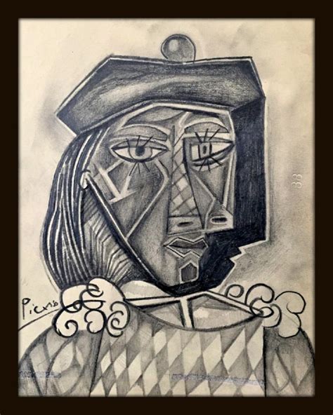 Sold Price Pablo Picasso Pencil And Charcoal Portrait Drawing