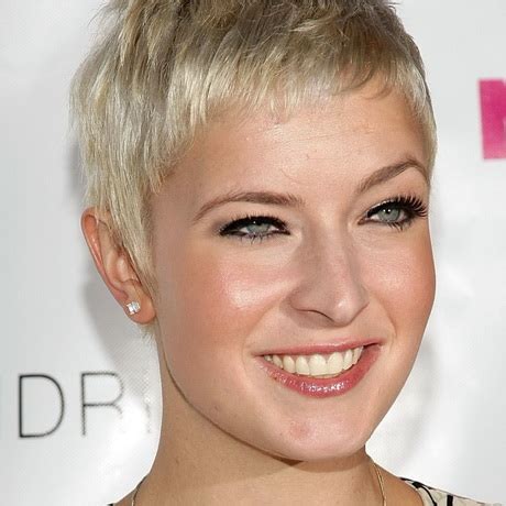 Soft blonde cut with bangs. Short hairstyles for women with glasses