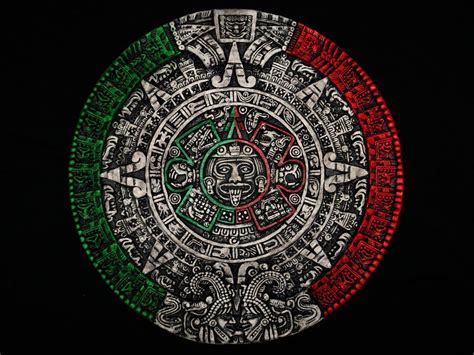 Aztec Calendar Sculpture Sol Calendario Azteca Mexico Lowrider Art