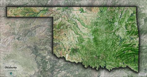 Oklahoma Satellite Wall Map By Outlook Maps Mapsales