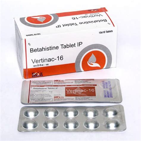 Anti Vertigo Drug Betahistine Hci 16mg Tablet Wholesale Trader From