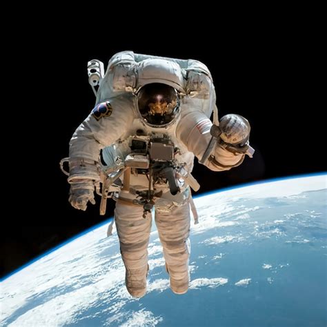 Premium Photo Astronaut Spaceman Do Spacewalk While Working For Space