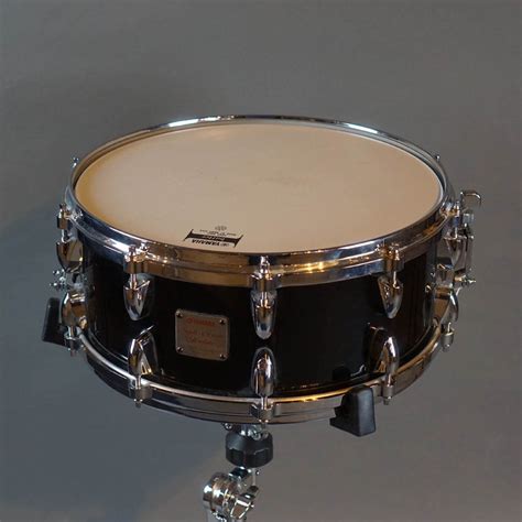 Yamaha 14x55 Maple Custom Absolute Snare Drum Piano Black Used