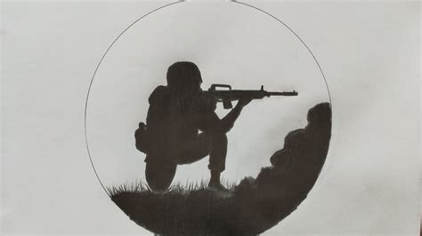 How To Draw Soldier With Gun Really Easy To Draw Firing Position