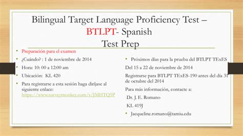 Bilingual Target Language Proficiency Test Btlpt