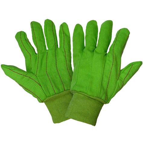 Global Glove C18grc 100 Percent Cotton Corded Canvas Glove With Knit