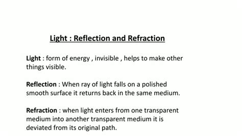 Light Reflection And Refraction Youtube