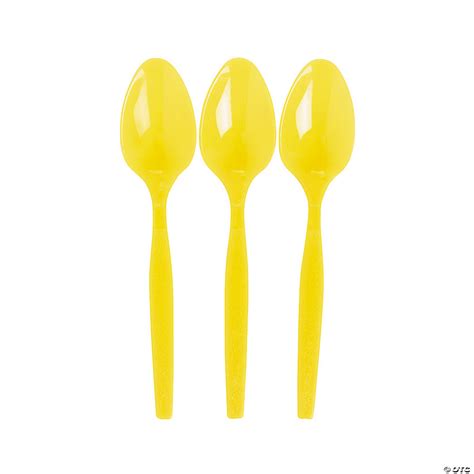 Bulk Lemon Yellow Plastic Spoons 50 Ct Oriental Trading