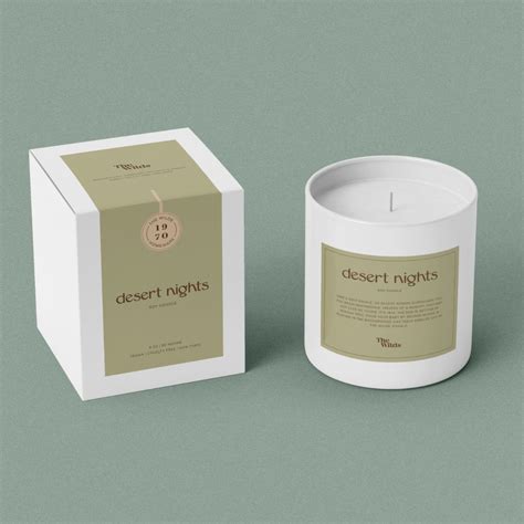 Modern Retro Simple Desert Nights Candle Packaging Design Lindsay