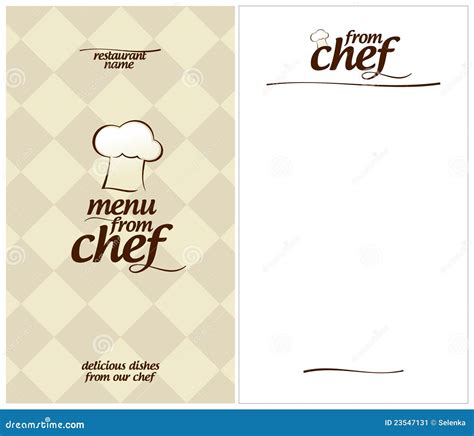 Special Menu From Chef Stock Image Image 23547131