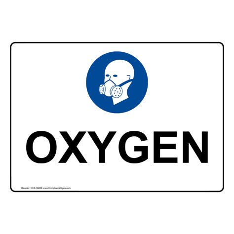 Oxygen White Sign Symbol Made In Usa 6 Sizes