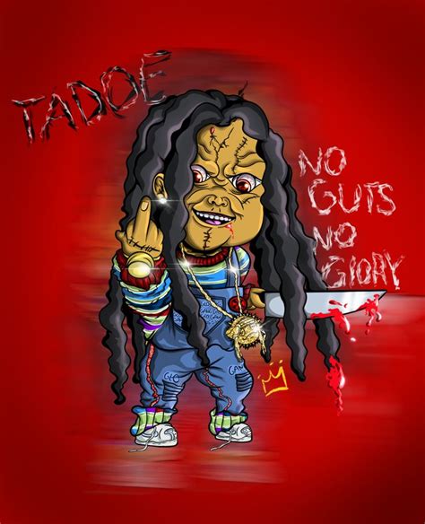 Tadoe Chucky Cartoon Glo Gang Album Art Design Swag Cartoon Black