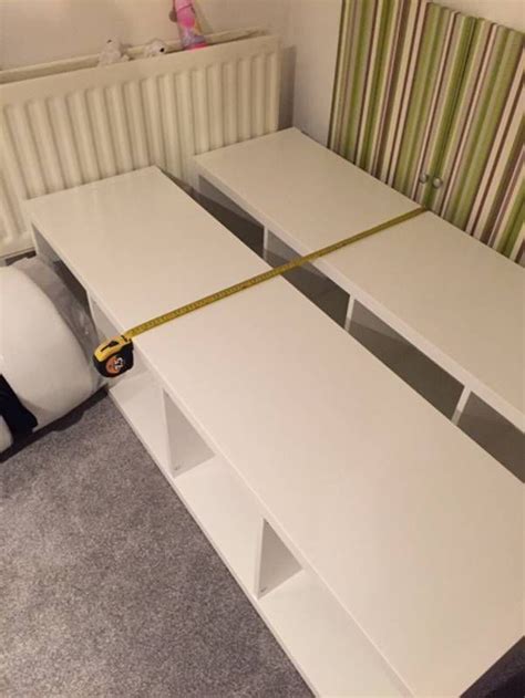 Practical equipment with satellite tv. Children's single bed using IKEA's KALLAX 1x4 units, Child's single bed hack, A step by step ...