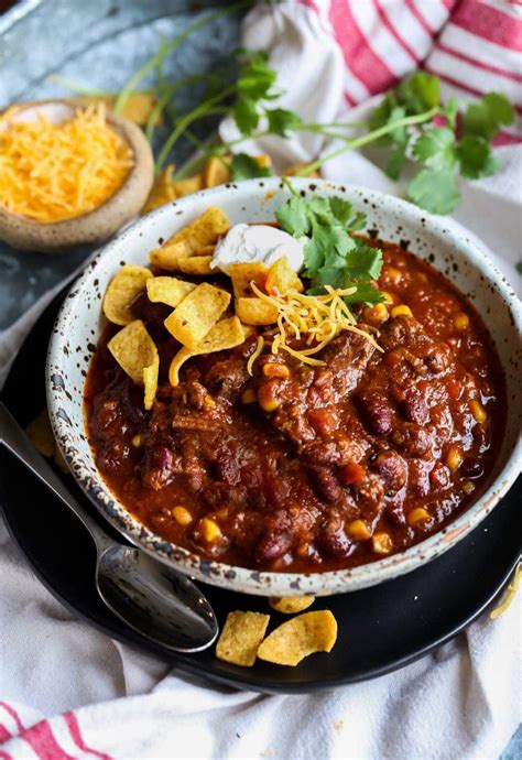 Chili Con Carne A Mexican Dish Made With Beef Tomatoes Onions And