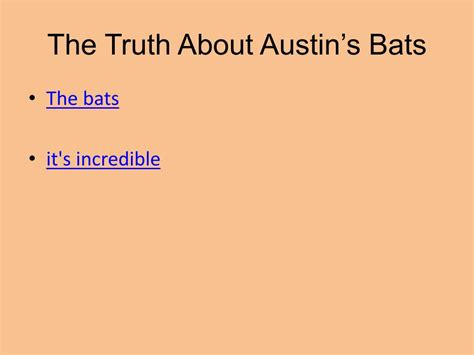 Ppt The Truth About Austins Amazing Bats Powerpoint Presentation