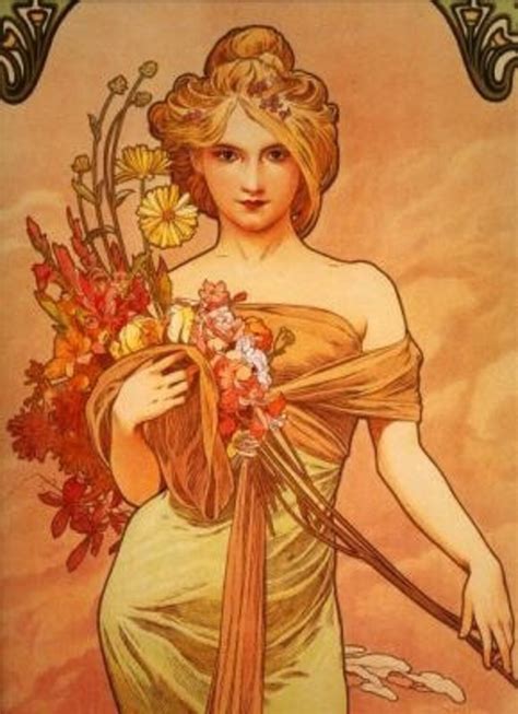 Art Nouveau Art Alphonse Mucha Art Print The Bouquet Etsy