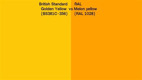 British Standard Golden Yellow Bs381c 356 Vs Ral Melon Yellow Ral