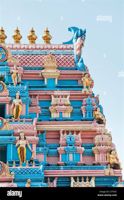 Indian Gopuram Temple Architecture In The South Indian Town Of