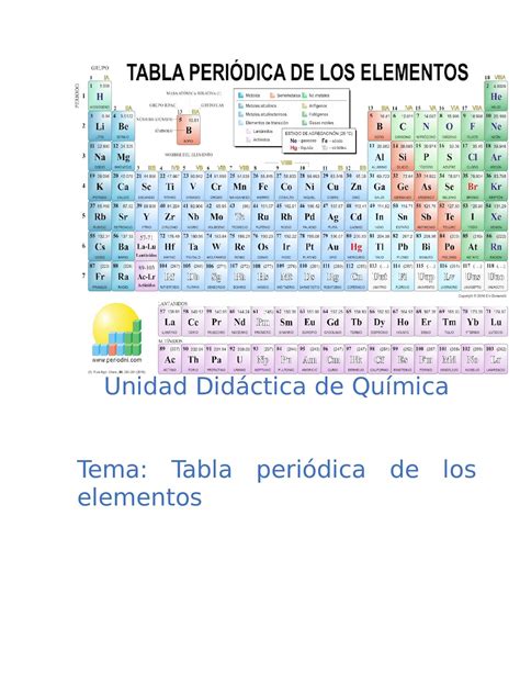 Unidad Didáctica Tabla Periódica De Los Elementos Calameo Downloader