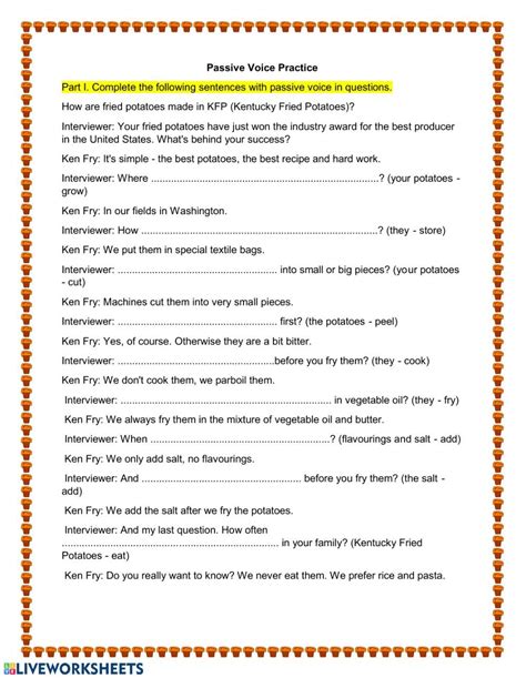 Passive Voice Simple Present And Simple Past Interactive Worksheet
