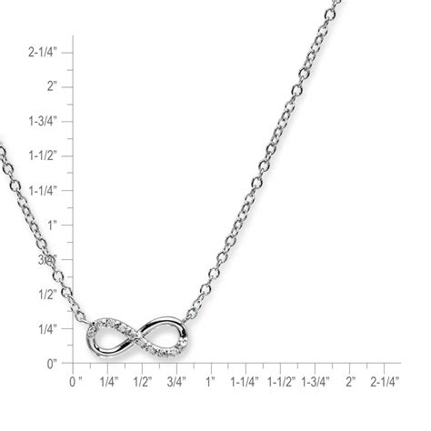 Sterling Silver Platinum Diamond Infinity Necklace Jh Breakell And Co