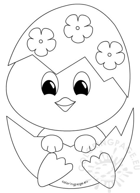 There is so much detail to enjoy colouring in, including easter here's a pretty easter egg colouring page for kids. Easter coloring page - Baby chick - Coloring Page