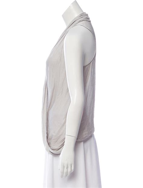 Light Silver Helmut Helmut Lang Sleeveless Top With Cowl Neck And