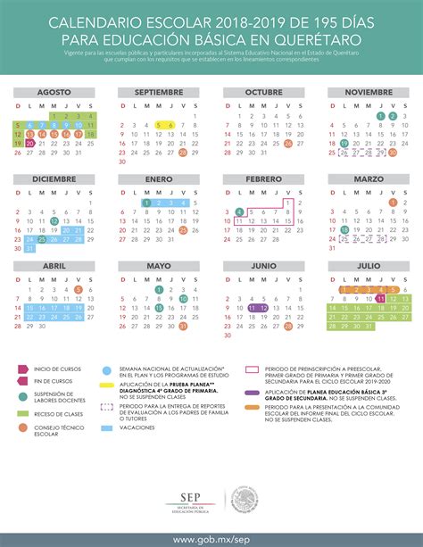 Difunden Calendario Para El Ciclo Escolar 2018 2019 Alternativomx