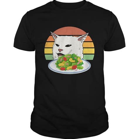 Angry Women Yelling At Confused Cat At Dinner Table Meme Shirt Hoodie