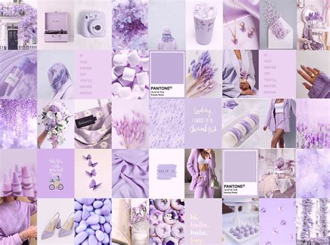 Photo Wall Collage Kit Lavender Light Purple Aesthetic Set Etsy Canada